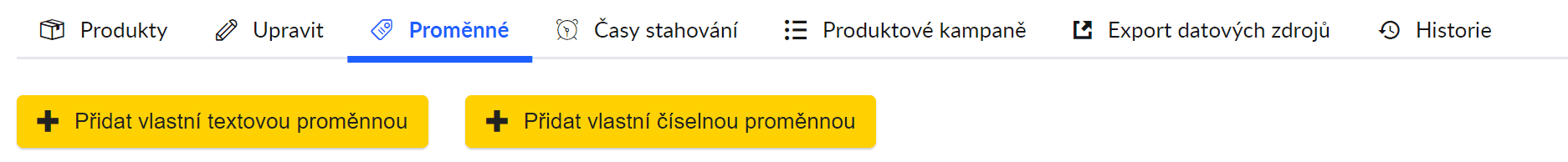 Vlastní proměnné v PPCBee