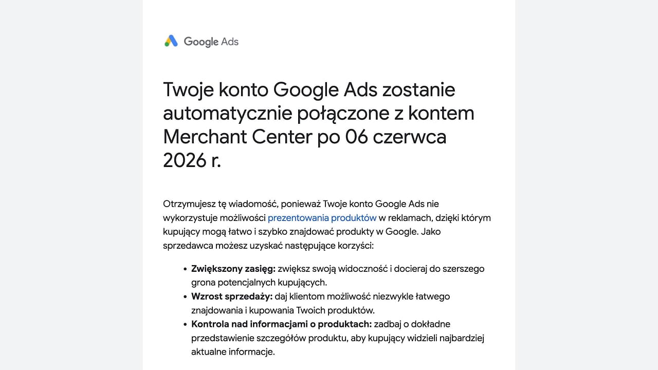 Automatické propojení Google Ads s GMC
