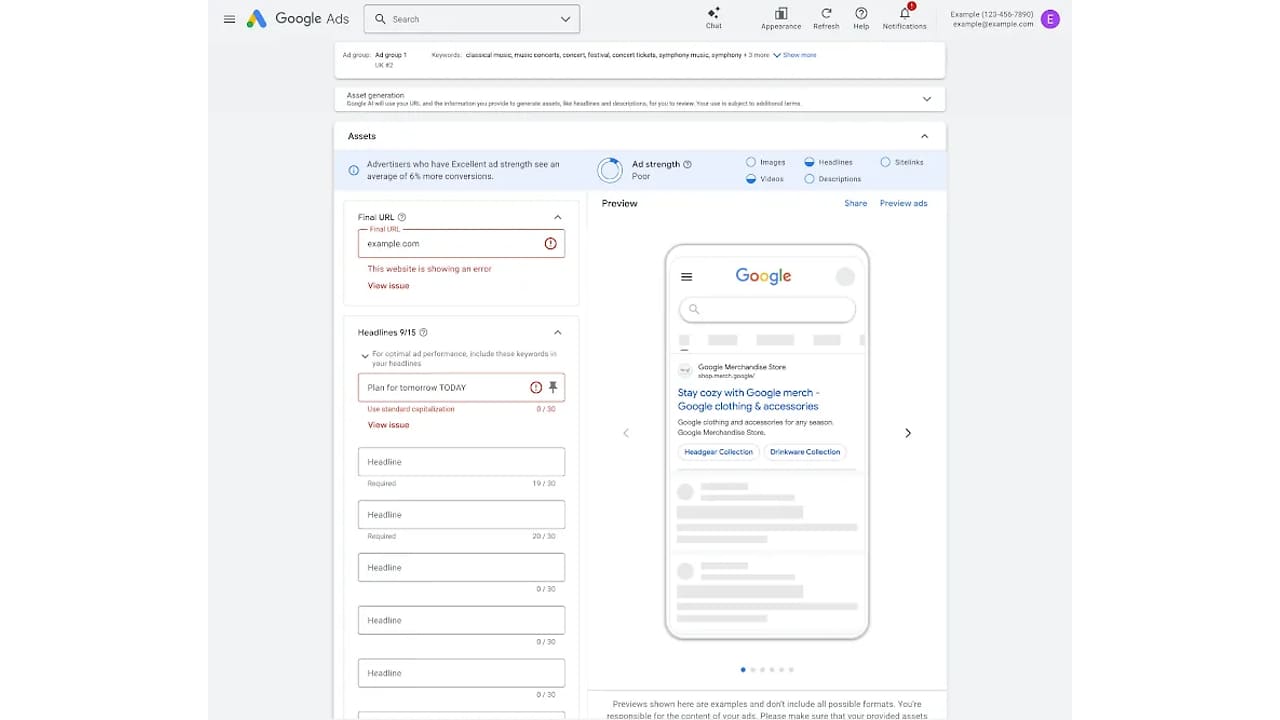 Kontrola reklam v reálném čase v Google Ads