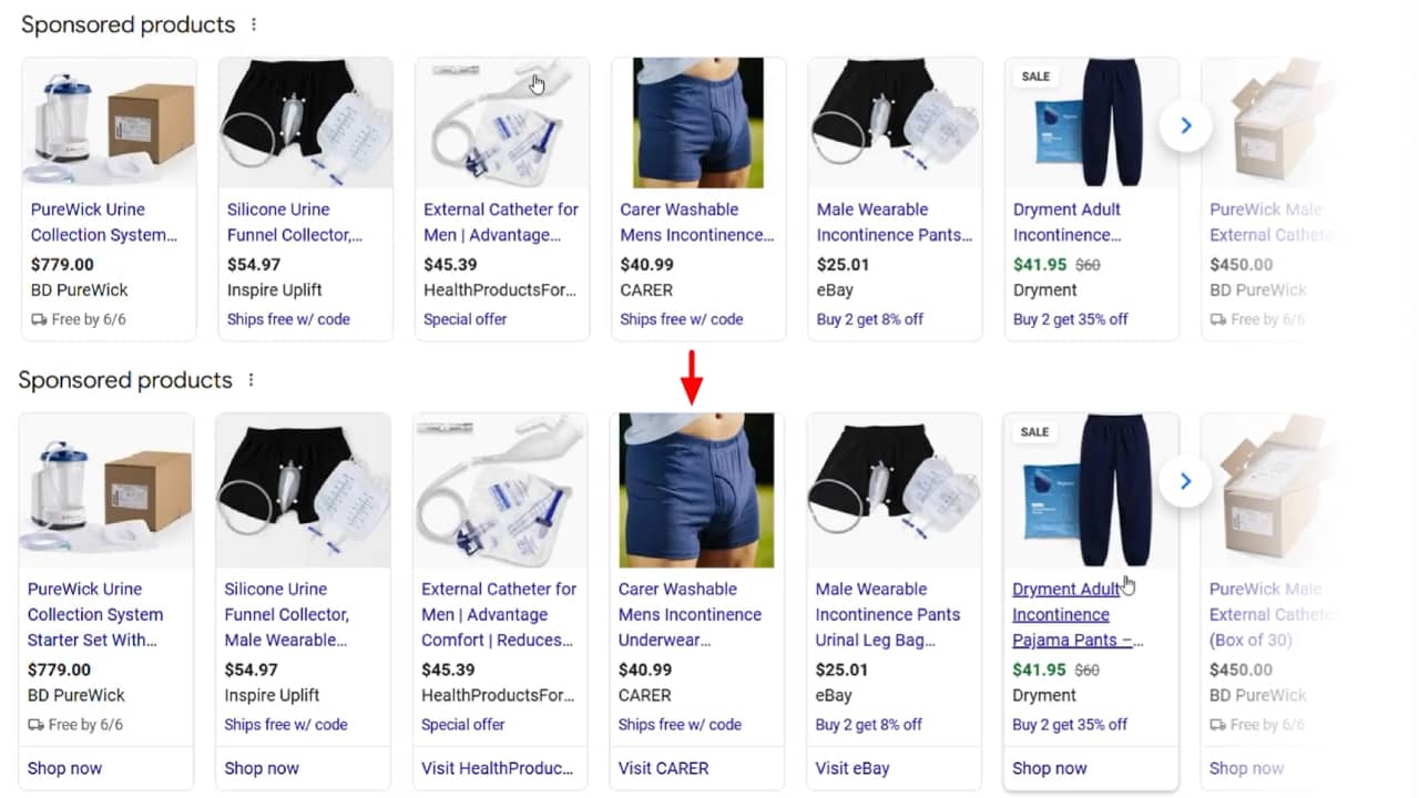 Nová hover animace v Google Shopping
