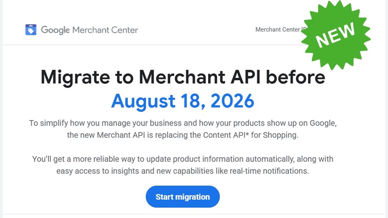 Připomínka migrace na Merchant API