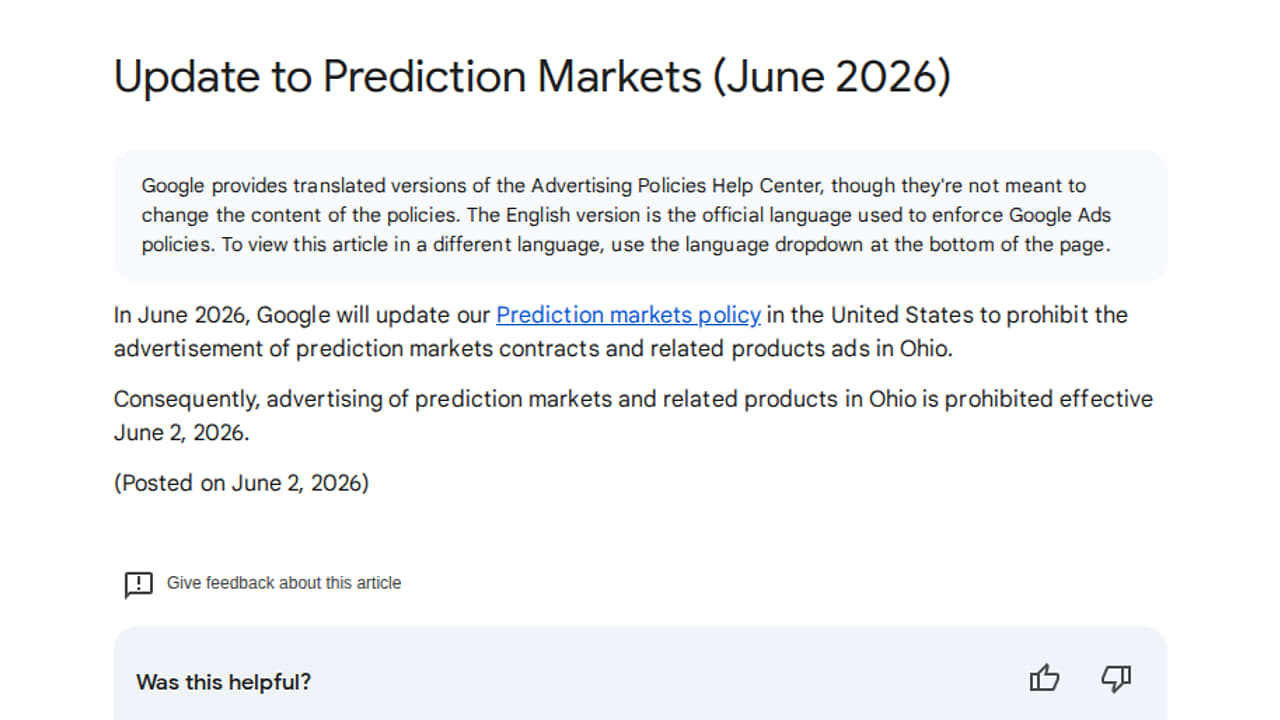 Aktualizace pravidel pro predikční trhy v Ohiu, USA