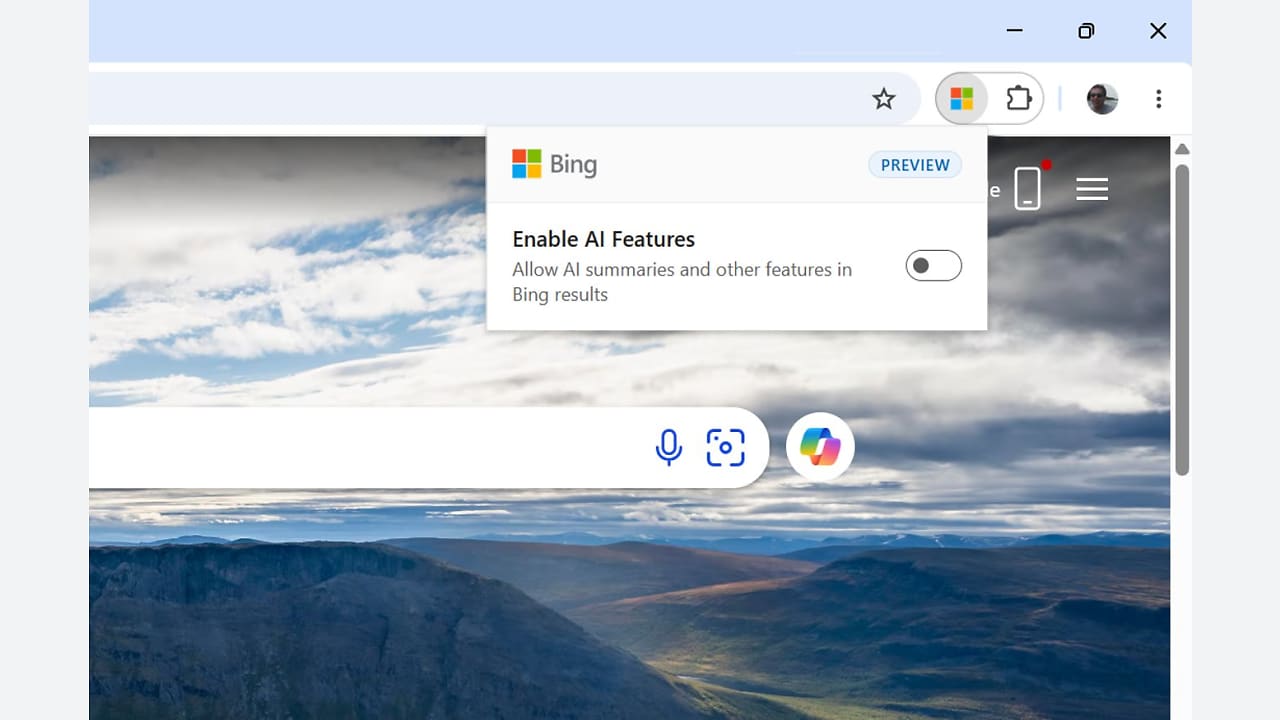 Bing umožňuje vypnout AI výsledky ve vyhledávání
