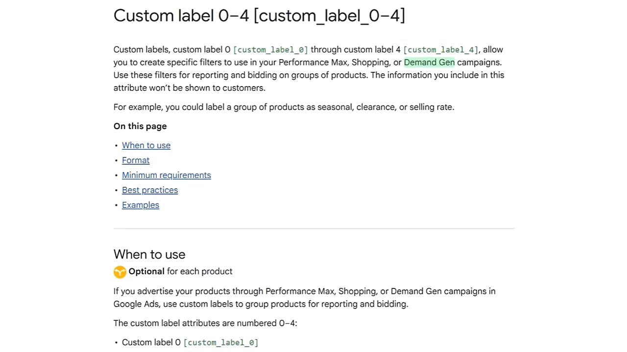 Custom Labels nově v Demand Gen