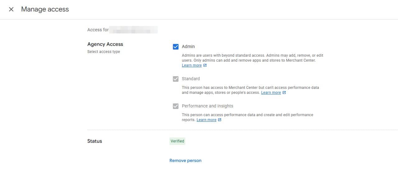 Nové typy přístupů v Merchant Center pro agentury