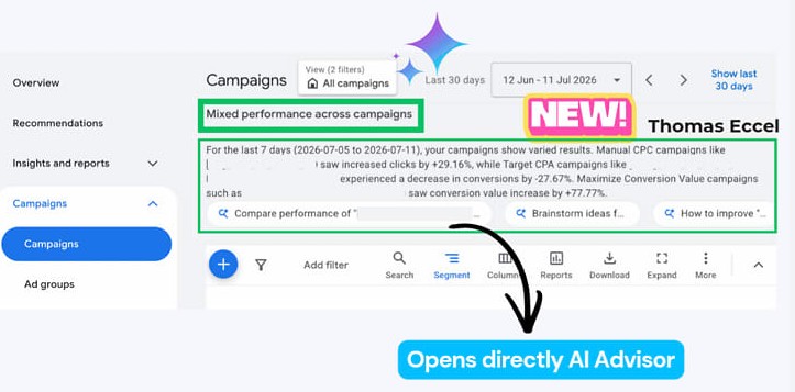 AI vysvětlení výkonu v Google Ads