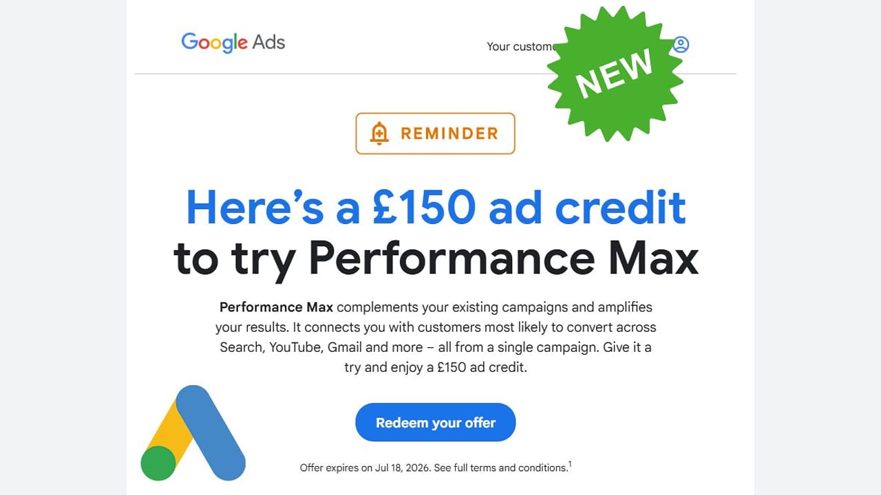Kredit zdarma za Performance Max