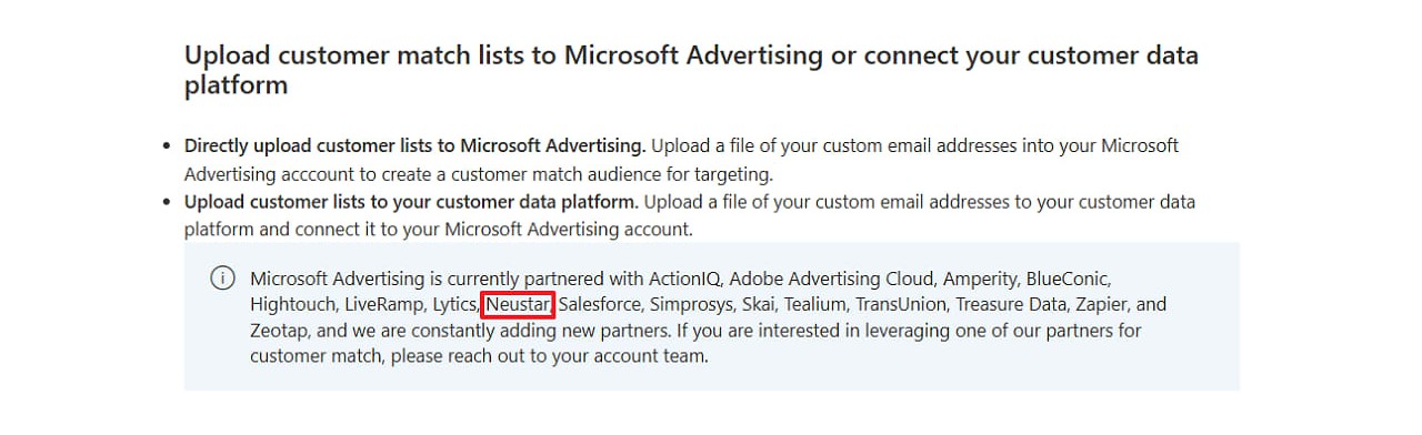 Microsoft Advertising přidává Neustar pro Customer Match