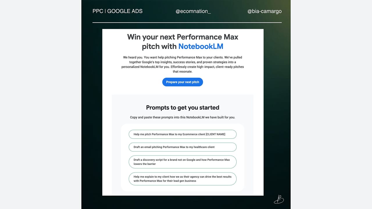 NotebookLM pro promo Performance Max