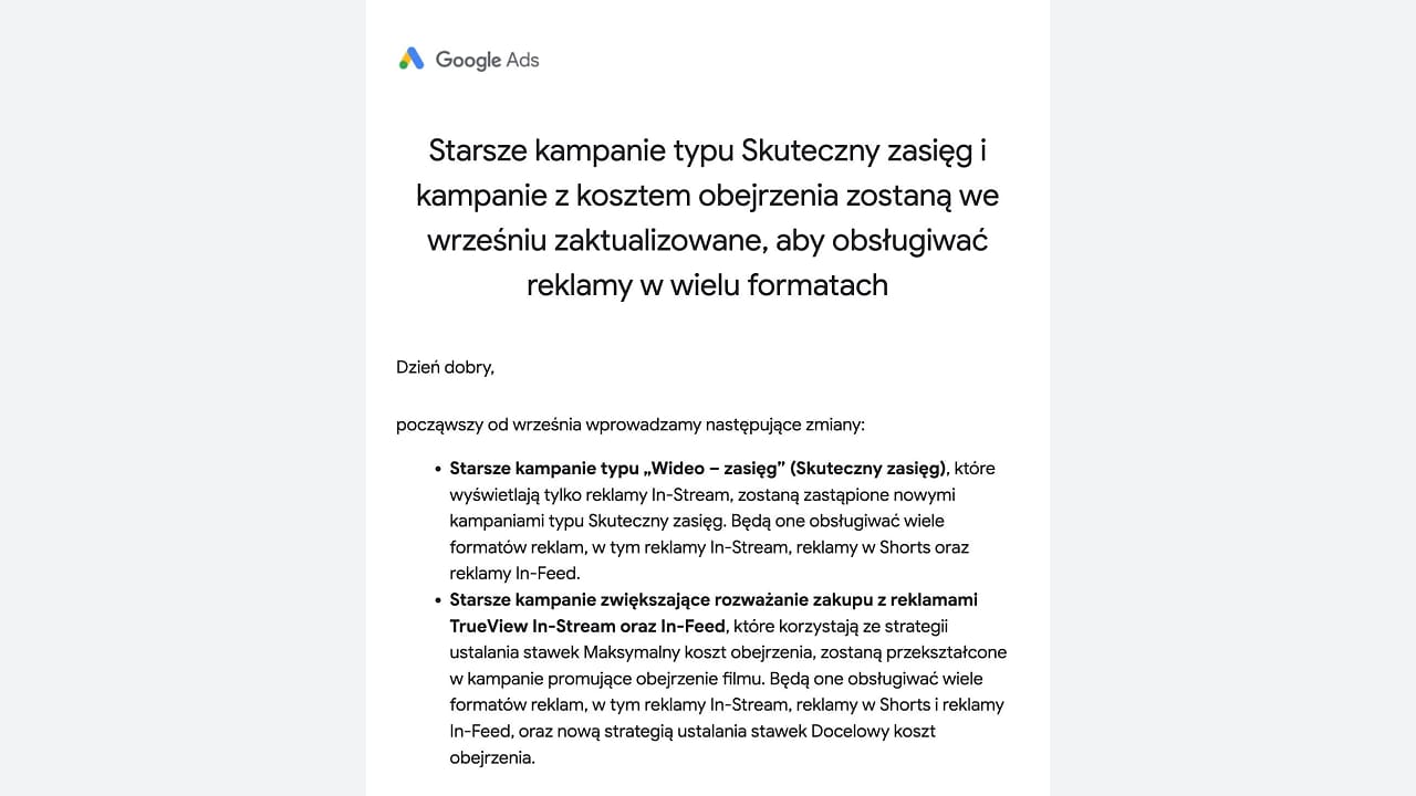 Video kampaně podporují více formátů
