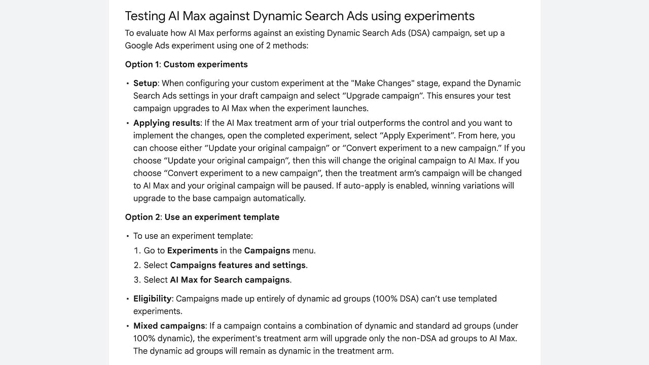 Experimenty AI Max vs. dynamické reklamy