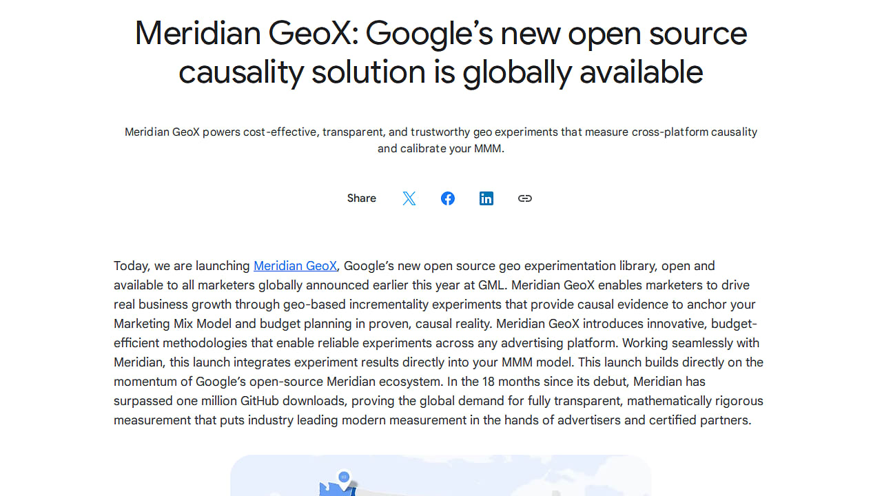 Globální spuštění Meridian GeoX