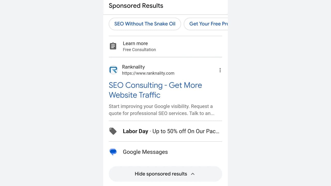 Google Messages jako nová možnost u Message assetů