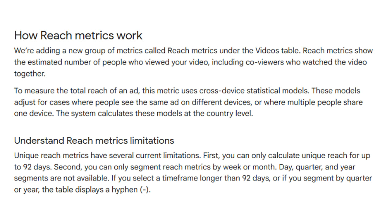 Metriky dosahu v Creator Partnerships Analytics