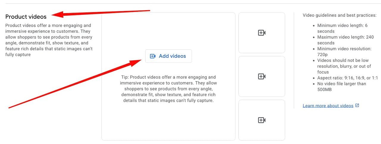 Nahrávání videí na úrovni produktů v Merchant Center