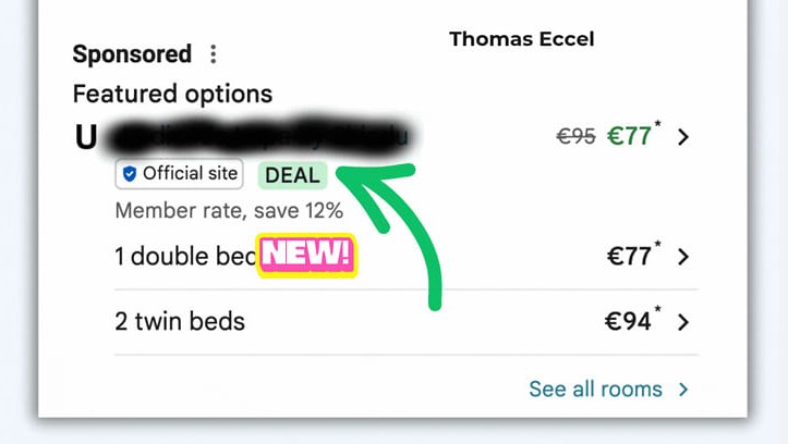 Nová nálepka "DEAL" v Hotel Ads