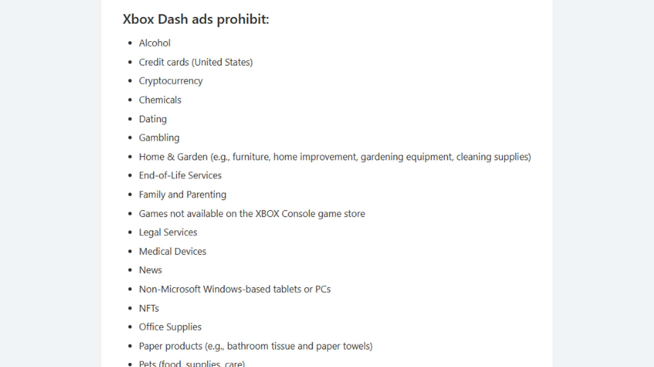 Nová pravidla pro Xbox Dash placement