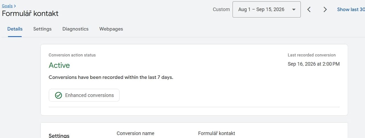 Redesign detailu konverzní akce
